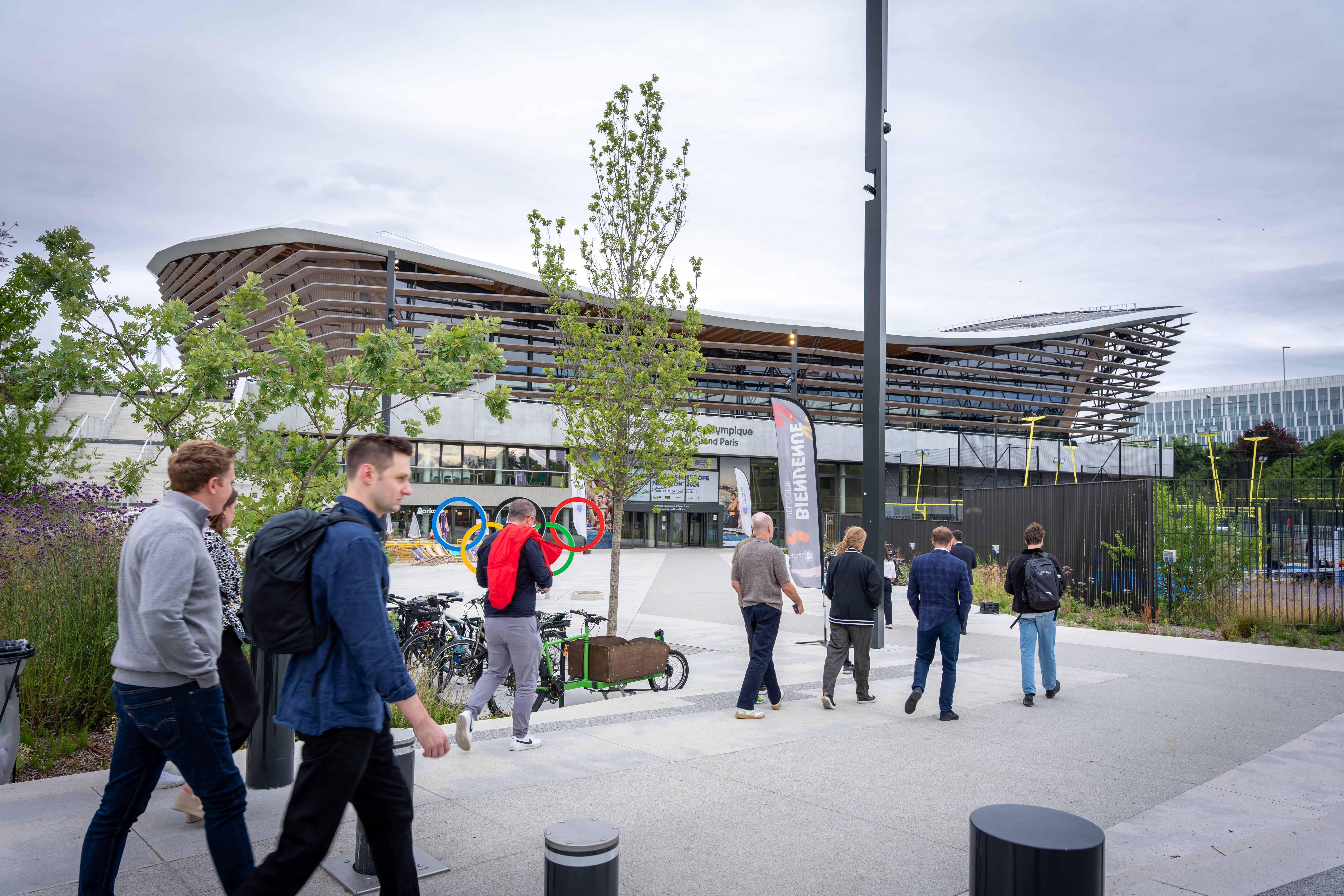 Visite du Centre Aquatique Olympique Métropole du Grand Paris par une délégation du CIO