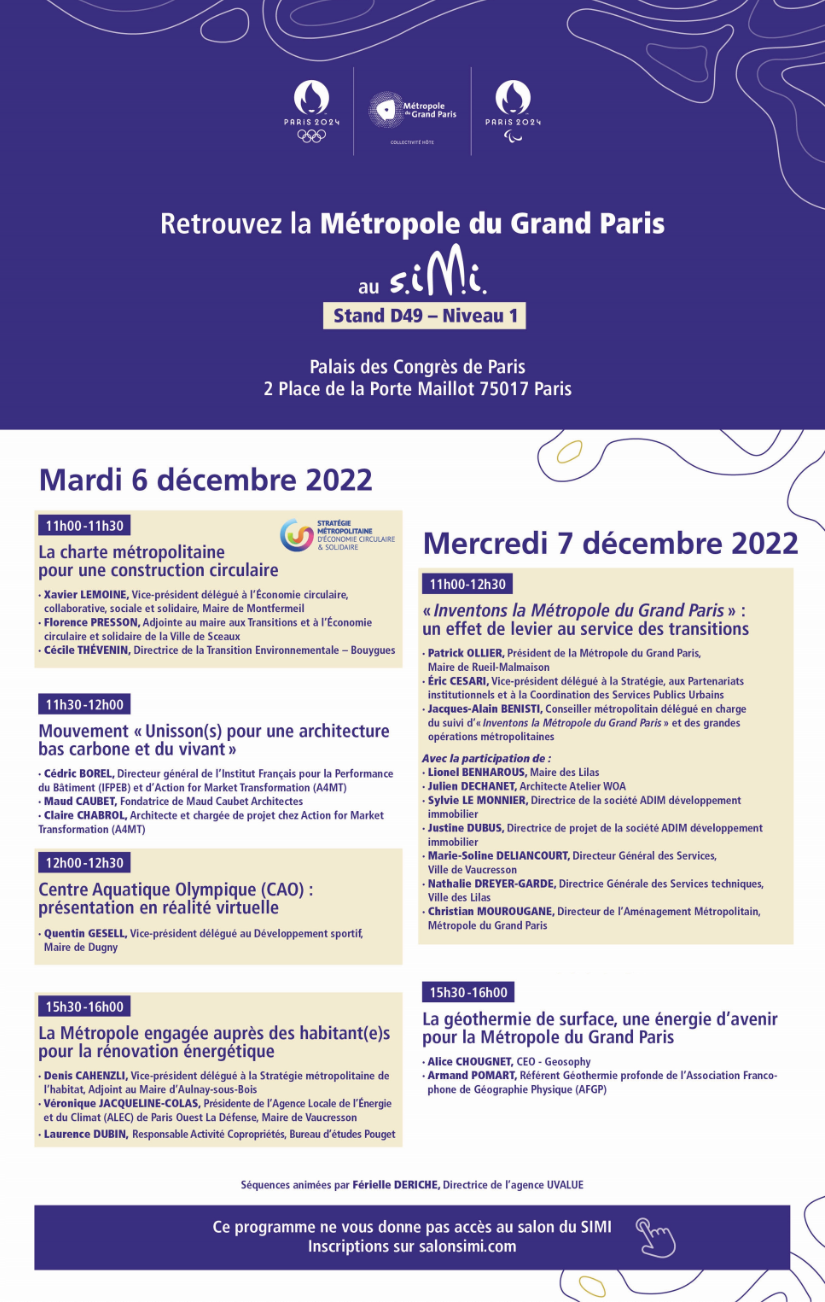 Retrouvez la Métropole du Grand Paris au SIMI 2022 !