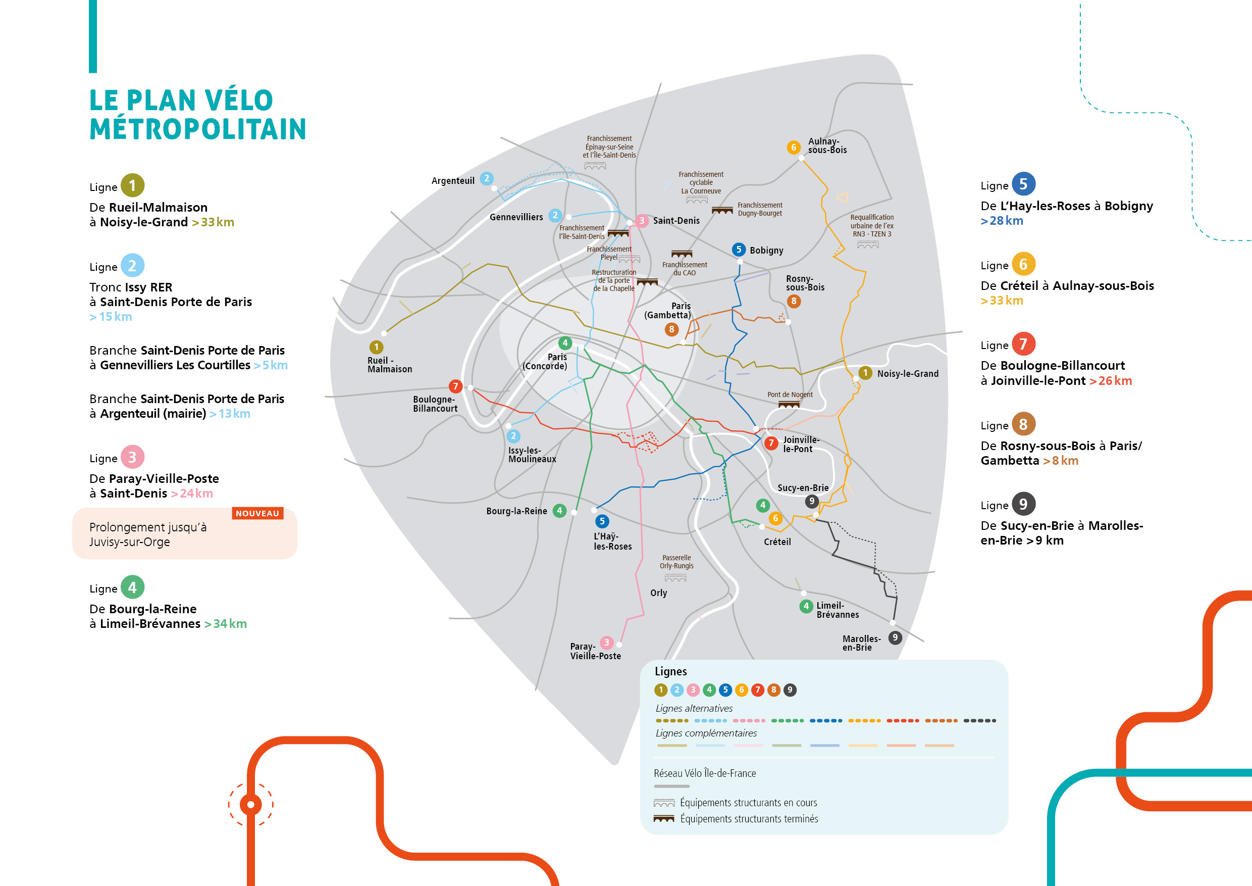 Carte du Plan Vélo Métropolitain